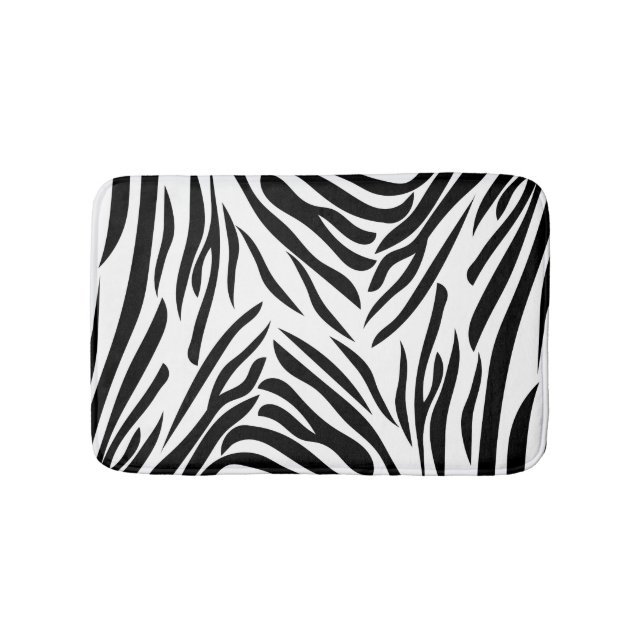 Tapis De Bain Motif d'impression en noir et blanc (Devant)