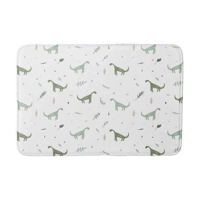 Tapis De Bain Motif Dinosaure Vert (Devant)