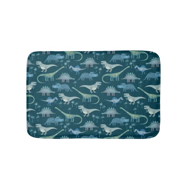 Tapis De Bain Motif Dinosaure vert foncé (Devant)