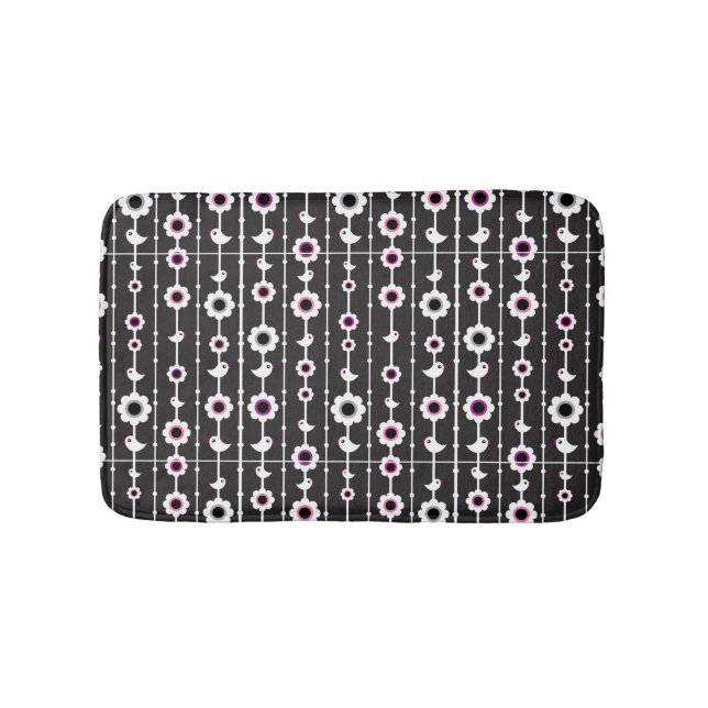 Tapis De Bain motif d'oiseau et de fleurs (Devant)
