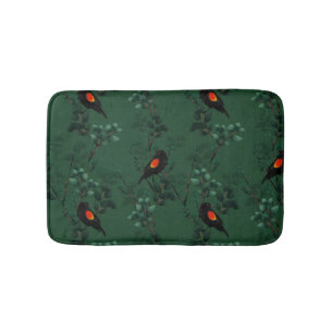 Tapis De Bain Motif d'oiseau-noir à ailes rouges