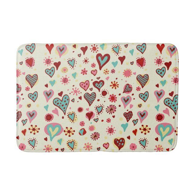 Tapis De Bain Motif Doodle Hearts (Devant)