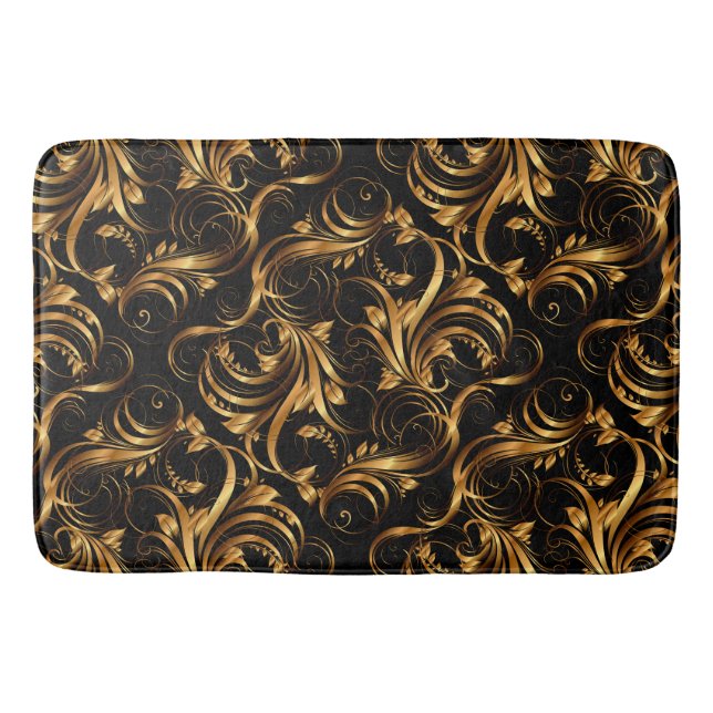 Tapis De Bain Motif d'or 2 chauves-souris (Devant)