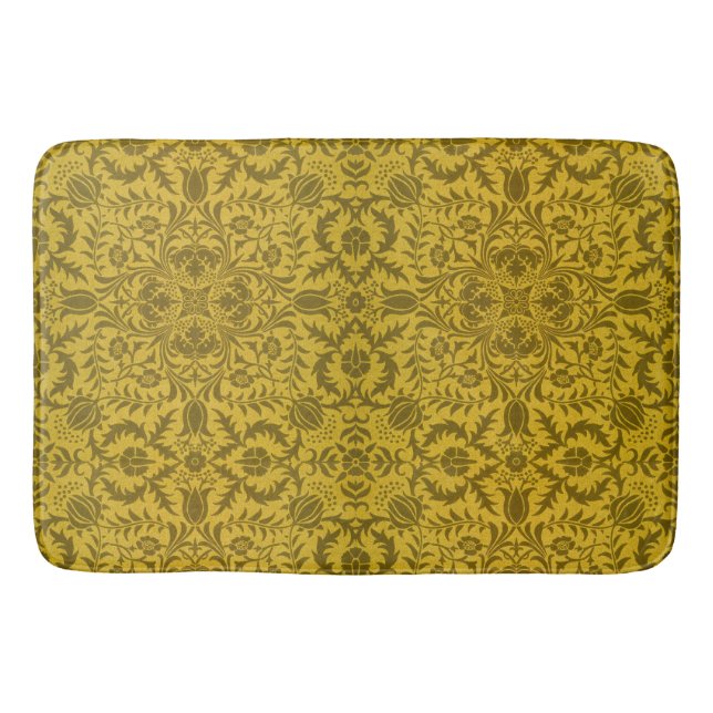 Tapis De Bain Motif doré jaune vigne sans couture de William Mor (Devant)