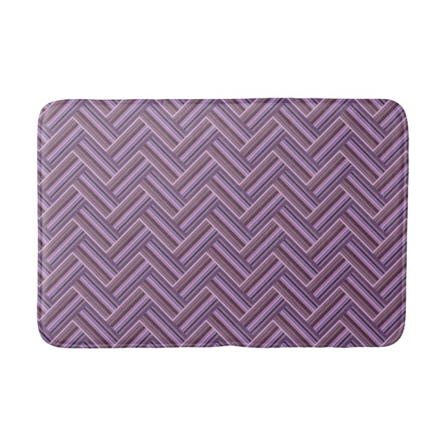 Tapis De Bain Motif double tissage Mauve stripes (Devant)