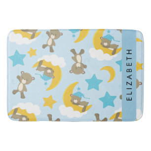 Tapis De Bain Motif D'Ours, Nounours, Étoiles, Votre Nom