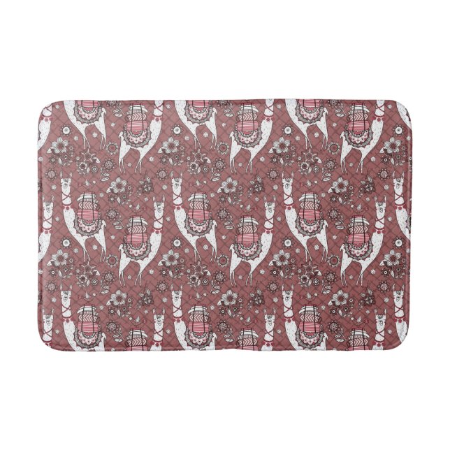 Tapis De Bain Motif drôle de lamas (Devant)