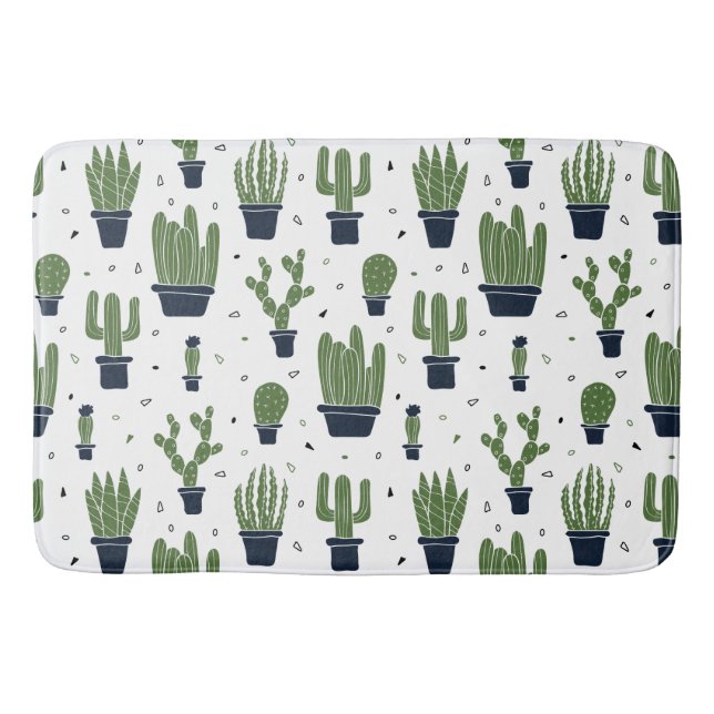 Tapis De Bain Motif du désert de cactus foncé rustique (Devant)