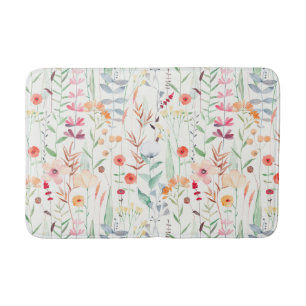 Tapis De Bain Motif du jardin de fleurs Pastel