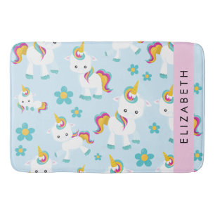 Tapis De Bain Motif D'Unicornes, De Bonnes Unicornes, Votre Nom