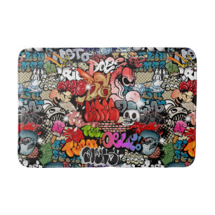 Tapis De Bain Motif dynamique urbain d'art de graffiti d'art de