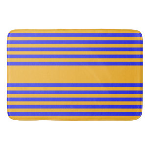 Tapis De Bain Motif électrique bleu et jaune cinq bandes