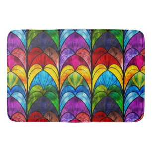 Tapis De Bain Motif élégant de vitrail arc-en-ciel