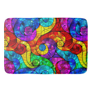 Tapis De Bain Motif élégant de vitrail arc-en-ciel