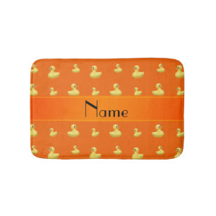 Tapis De Bain Motif en caoutchouc orange nommé personnalisé de