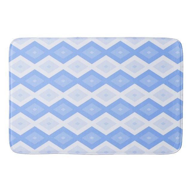 Tapis De Bain Motif en diamant bleu pâle (Devant)