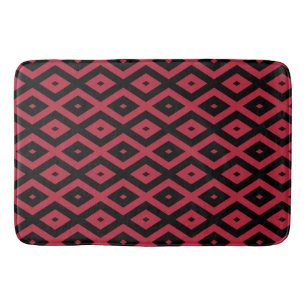 Tapis De Bain Motif en diamant rouge et noir