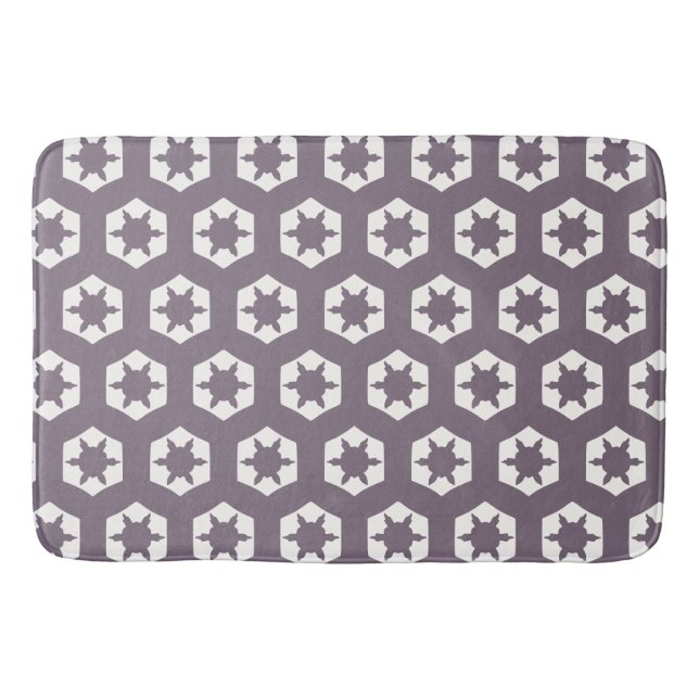 Tapis De Bain Motif en étoile alvéolaire hexagonale de grès brun (Devant)