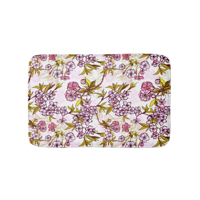 Tapis De Bain Motif en fleurs de cerisiers  (Devant)