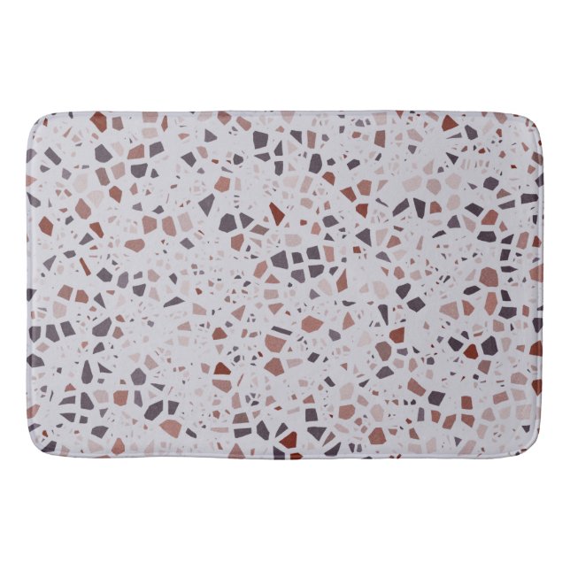 Tapis De Bain Motif en marbre rose rétro Terrazzo (Devant)
