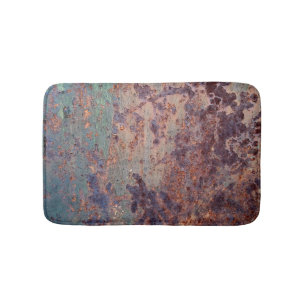 Tapis De Bain Motif en métal rouillé bleu Grunge