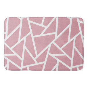 Tapis De Bain Motif en mosaïque corail et blanc