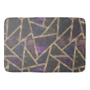 Tapis De Bain Motif en mosaïque violet et or