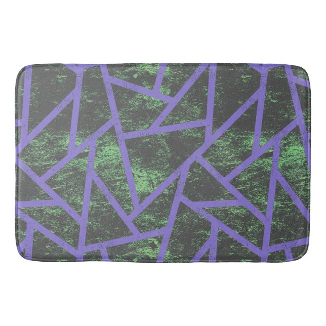 Tapis De Bain Motif en mosaïque violet et verte (Devant)