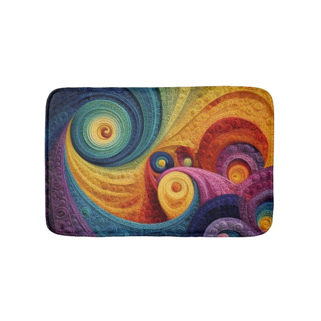 Tapis De Bain Motif en spirale abstrait Texture de tourbillon 3D (Devant)