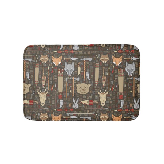 Tapis De Bain Motif ethnique de chasse (Devant)
