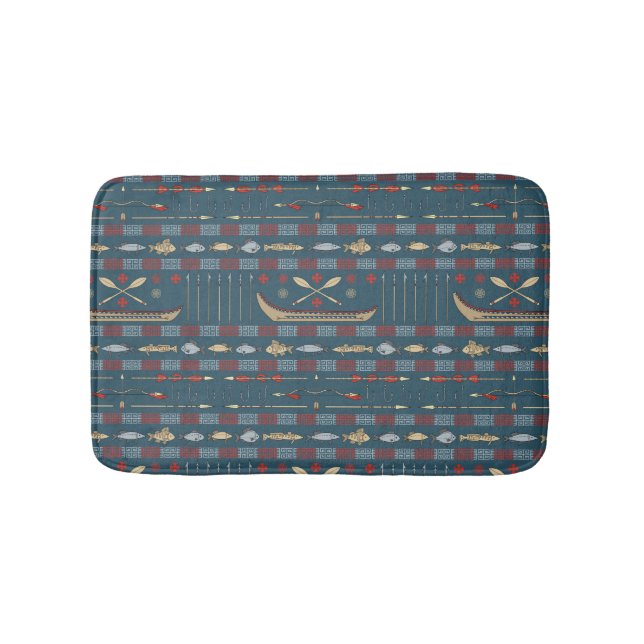 Tapis De Bain Motif ethnique de pêche (Devant)