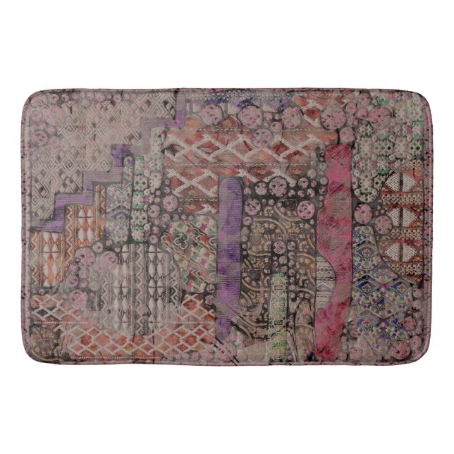 Tapis De Bain Motif Ethno Abstrait - Folklore Art 1 (Devant)
