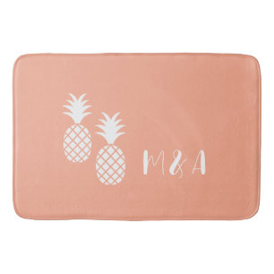 Tapis De Bain Motif Exotic Rose blanc Aiguille moderne