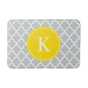 Tapis De Bain Motif fait sur commande gris jaune de Quatrefoil