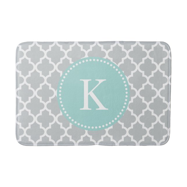 Tapis De Bain Motif fait sur commande gris vert en bon état de (Devant)