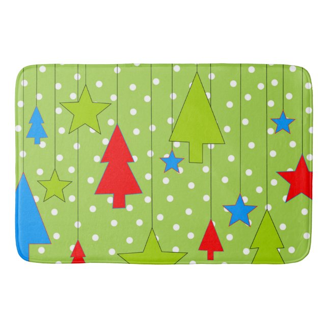 Tapis De Bain Motif Festif d'arbre de Noël (Devant)