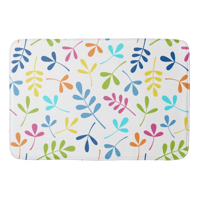 Tapis De Bain Motif Feuille assisté multicolore (Devant)