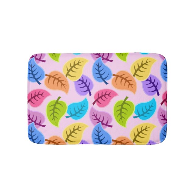 Tapis De Bain Motif feuille coloré (Devant)