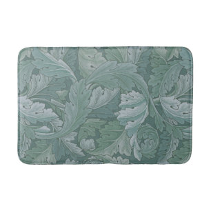 Tapis De Bain Motif feuille d'acanthe bleu sarcelle de William M
