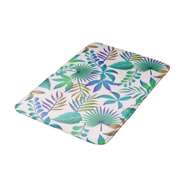 Tapis De Bain Motif feuille tropical (Angle)