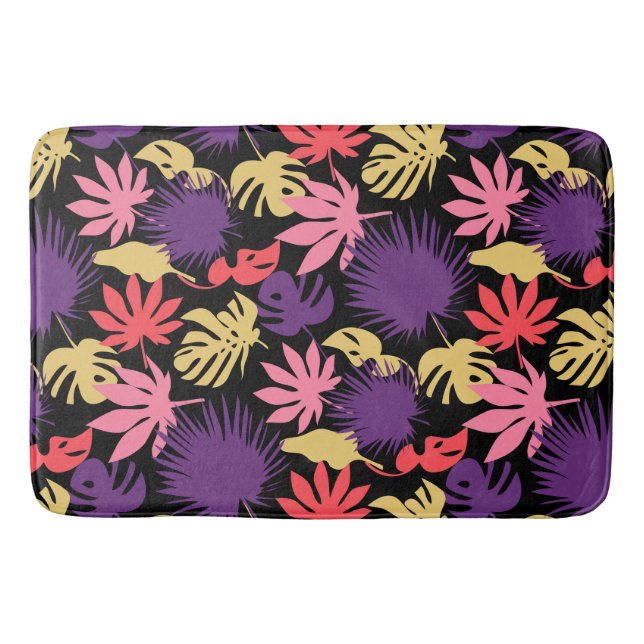 Tapis De Bain Motif feuille tropical sans couture (Devant)