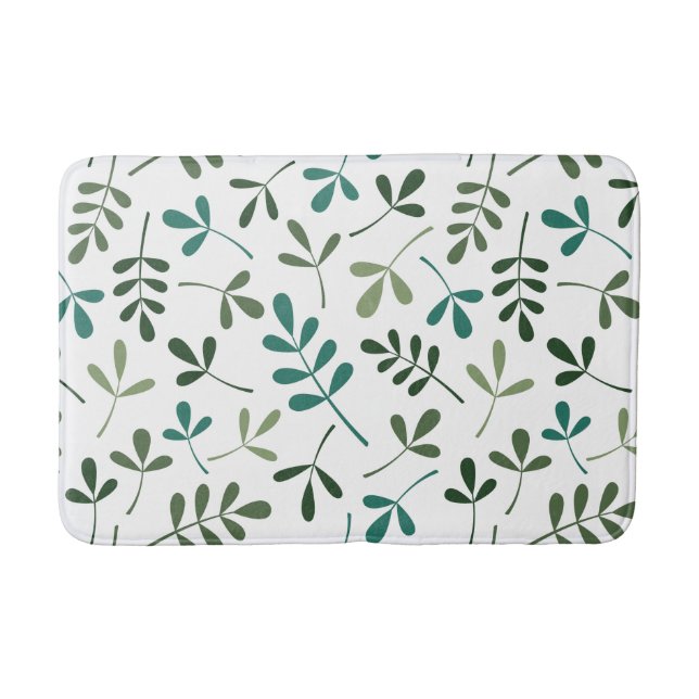 Tapis De Bain Motif Feuille vert mixte associé (Devant)