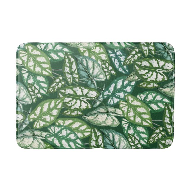 Tapis De Bain Motif Feuille vert tropical (Devant)