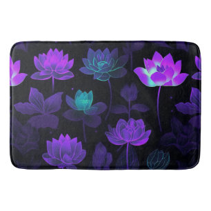 Tapis De Bain Motif Fleur Neon Lotus Vibrant
