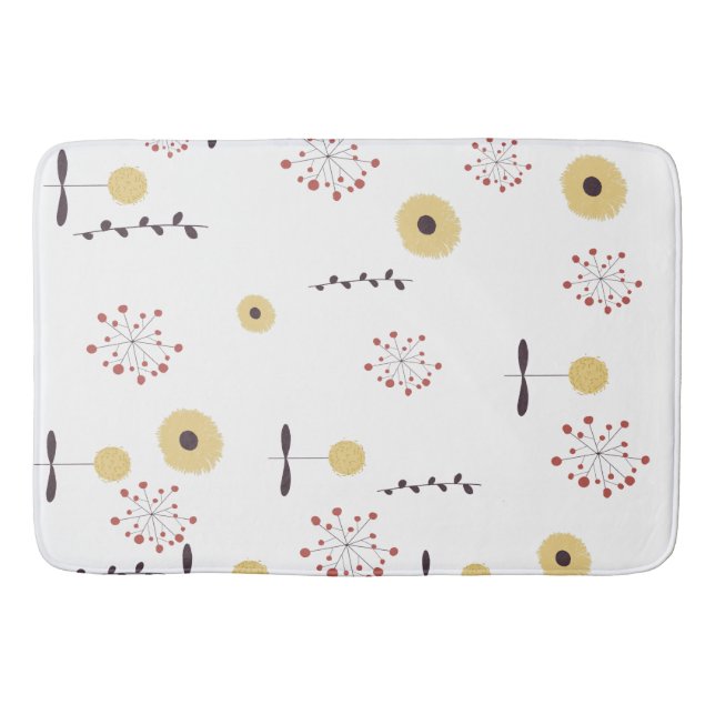 Tapis De Bain Motif Fleur Sauvage Bohème (Devant)