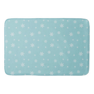 Tapis De Bain Motif Flocon de Neige Cyan pour les Fêtes