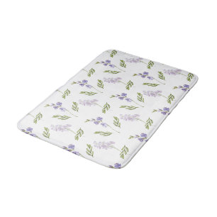 Tapis De Bain Motif floral aquarelle de fleurs sauvages de lavan