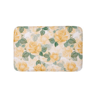 Tapis De Bain Motif floral aux roses jaunes