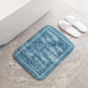 Tapis De Bain Motif floral beige et burgundy à motif géométrique