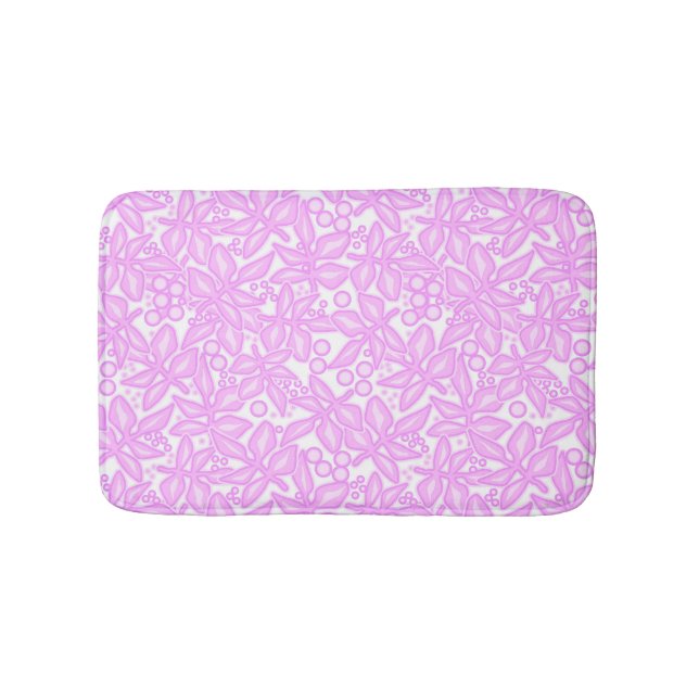 Tapis De Bain Motif floral blanc rose (Devant)